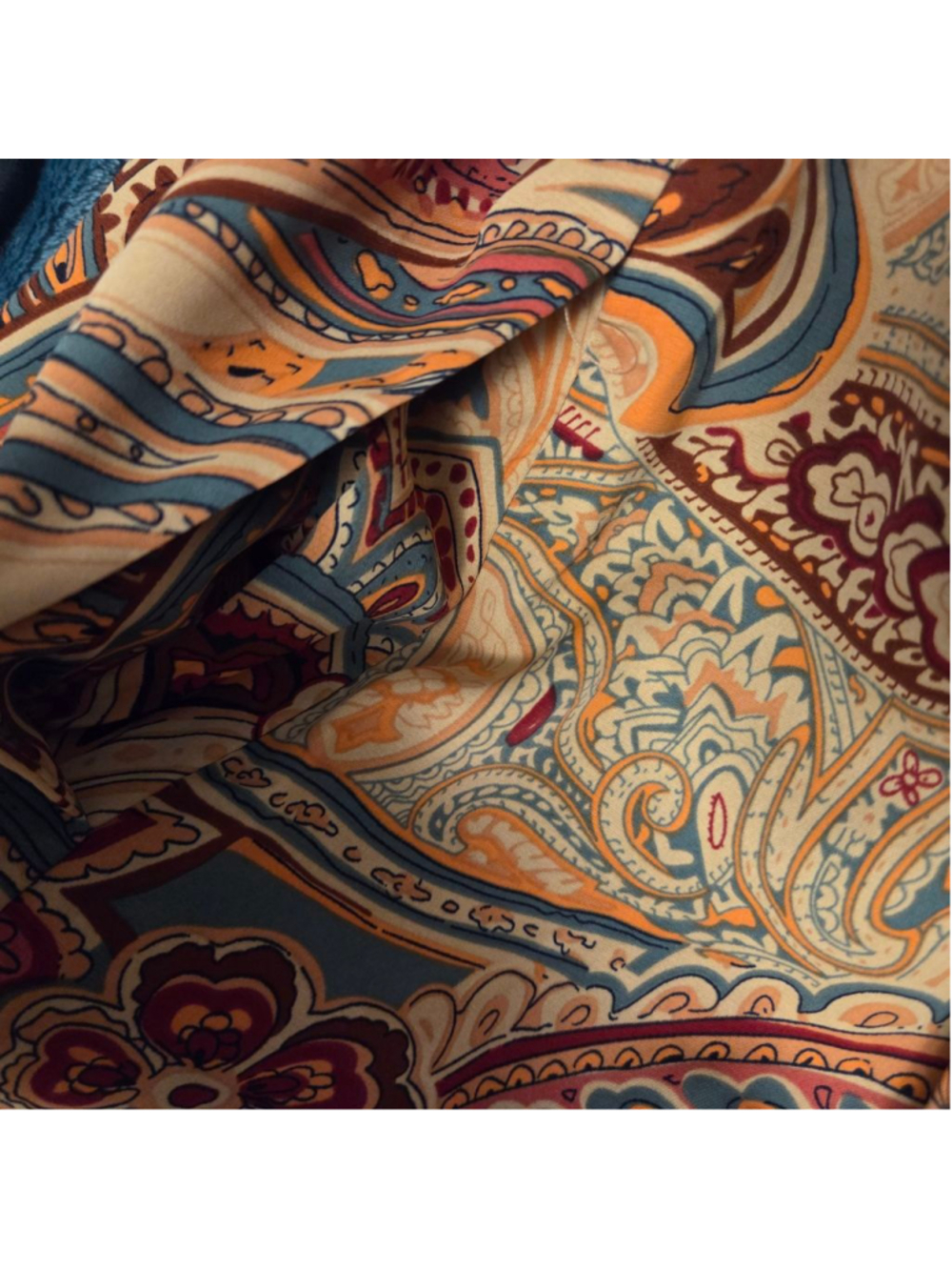 T&C APPAREL Paisley Print Beige Teal Jumpsuit Size M - Picture 7 of 8